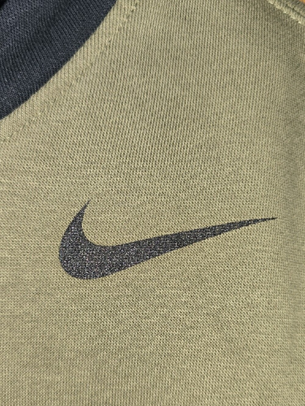 Nike Olive Green and Black Pullover Hoodie with Large 'M' Chest Logo - Picture 3 of 5